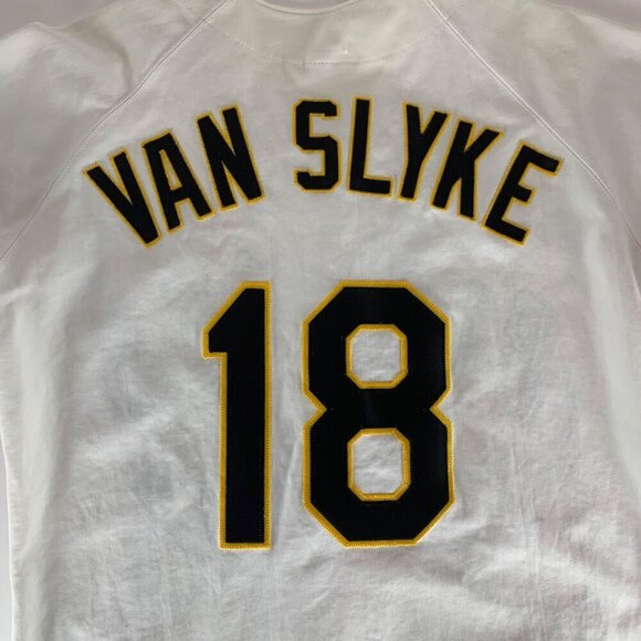 Andy Van Slyke Pittsburgh Pirates MLB Vintage Russell Athletic Jersey Mens Large - Picture 5 of 5